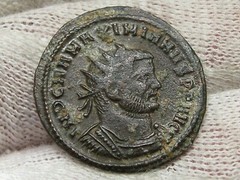 Roman Maximianus 286-310 AD Billon Antoninianus 3.47g, 22mm RCV 13115. #43