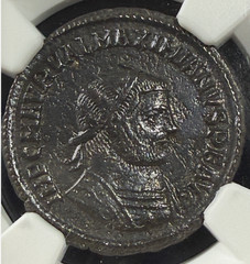 Maximian BI Aurelianianus NGC XF Roman Empire AD 280-310 Very Clear Details