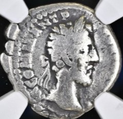 Emperor Commodus Silver Denarius NGC Genuine Ancient Roman Coin 177-192AD