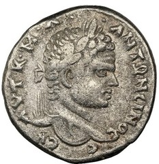 Caracalla 198-217 AD NGC ChVF HUGE Silver Tetradrachm, ANTIOCH Roman Empire Coin