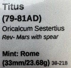 *RARE* 33mm 24g Titus- Orichalcum Sestertius! Mars Reverse