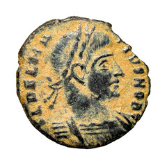 RARE Delmatius AE Follis Two Soldiers Standard Rome 336 AD Certified Roman Coin