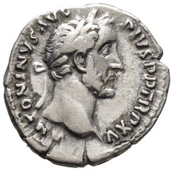 Roman Silver Denarius – Rome 155 AD – Antoninus Pius – Annona