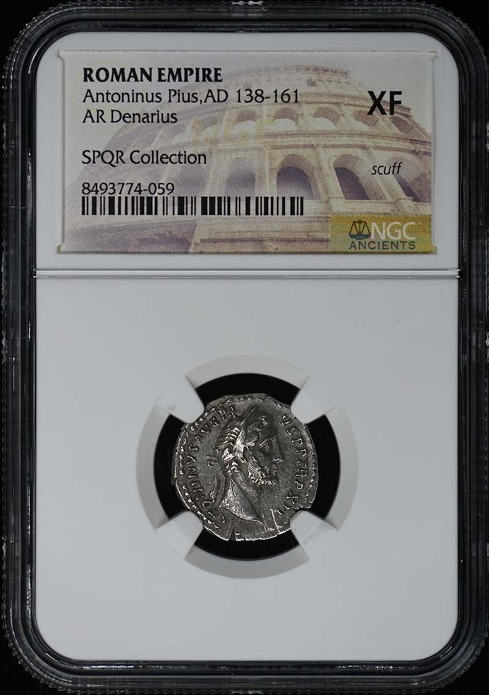Antoninus Pius,AD 138-161 ROMAN EMPIRE AR Denarius NGC XF