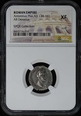 Antoninus Pius,AD 138-161 ROMAN EMPIRE AR Denarius NGC XF