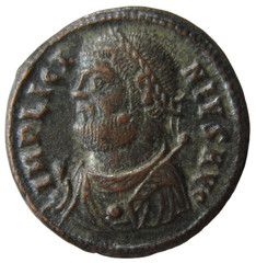 LICINIUS I. AE 3, CYZICUS MINT 317-320 AD. JUPITER REVERSE.