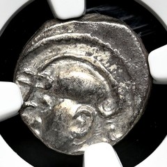 CELTIC GAUL, Aedui. 1st Century BC. Silver Quinarius, Horse, NGC VF