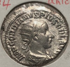 Roman Empire 238-244 AD Gordian III AR Double Denarius Silver in Holder