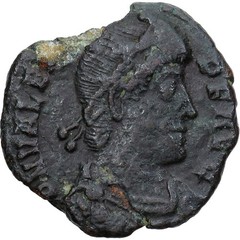[#343378] Coin, Valentinian II, Follis, 378-383, VF, Bro, nze