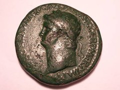 Nero Sestertius (54-68 AD Temple of Janus, & VF)