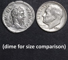 Septimius Severus Denarius 209AD Neptune God of the Sea Ancient Rome Silver Coin