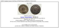 CARINUS Authentic Ancient 282 AD Rome ANTIQUE Roman Coin PRIESTLY TOOLS i94061
