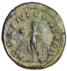 Macrianus Billon Antoninianus “Apollo, Lyre” Extremely Rare Variety