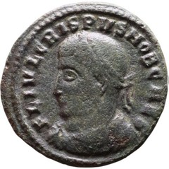CRISPUS 317-326 AD Ancient Roman Coin Bronze Nummus CAESARVM NOSTRORVM VOT 19mm