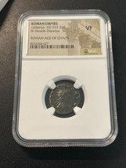 ROMAN EMPIRE GALLIENUS DOUBLE DENARIUS 253-268 AD NGC VF – ROMAN COIN -CERTIFIED