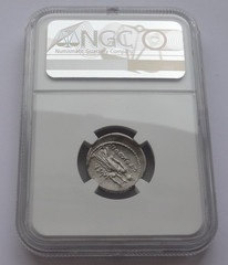 NGC “XF” 5/5-3/5 Q.Pomp. Musa, c.66/56 BC Roman Republic AR Denarius 3.94g/ 20mm