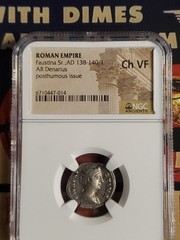 Faustina Sr A.D.Denarus Ngc.slabbed Coins. Genuine And Authentic..