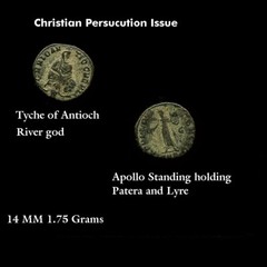 Christian ‘Persecution’ issue. Time of Maximinus II. Pagan Issue 312 AD. Coin
