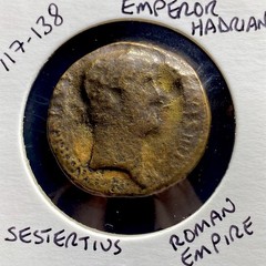 Large Ancient Roman Sestertius Coin 117-138AD Emperor Hadrian Genuine Circulated