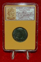 Ancient Roman Empire Coin CONSTANTIUS II Roman Soldier Spearing Fallen Horseman