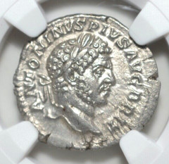 CARACALLA, AD 198-217, AR DENARIUS, NGC CERTIFIED,—107—