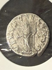 Ancient Roman silver denarius coin, Elagabalus, Julia Soaemias Bassiana, RIC 241