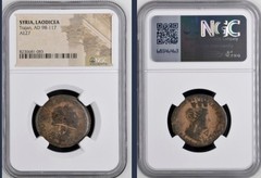 Emperor Trajan 98-117AD Goddess Tyche Reverse NGC Certified Ancient Roman Coin