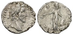 Roman Imperial Silver Denarius Coin – Rome 155 AD – Antoninus Pius and Annona