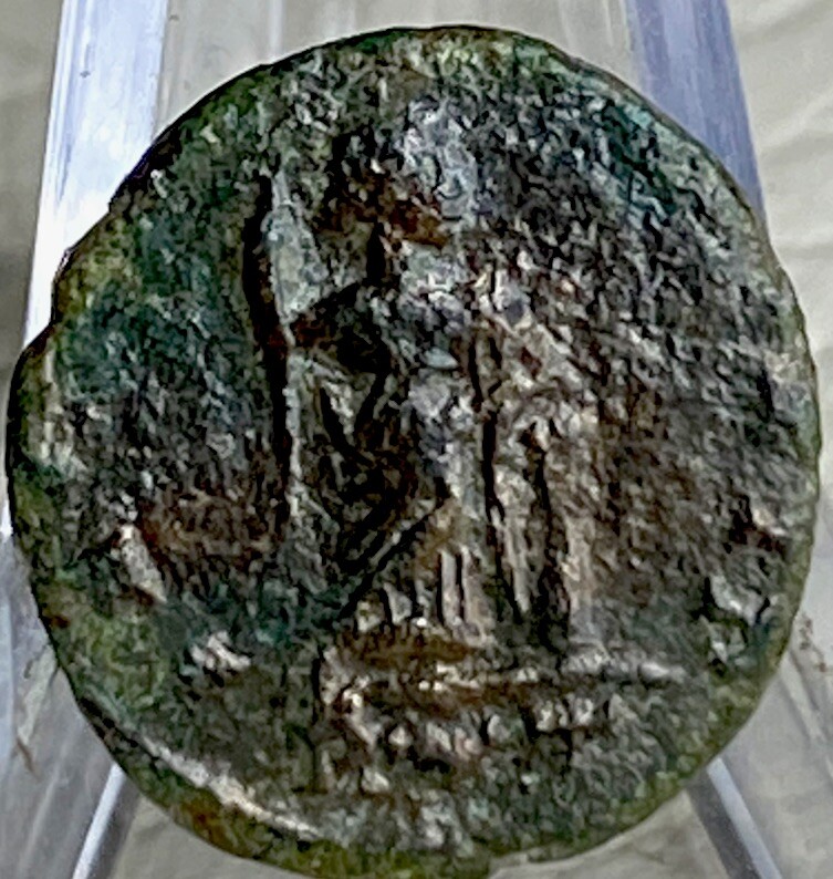 Ancient Roman Coin 342-348 AD Constantius II Authentic Emperor Leaning on Column