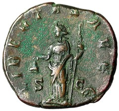 Trebonianus Gallus Sestertius “Libertas with Pileus” Very Fine