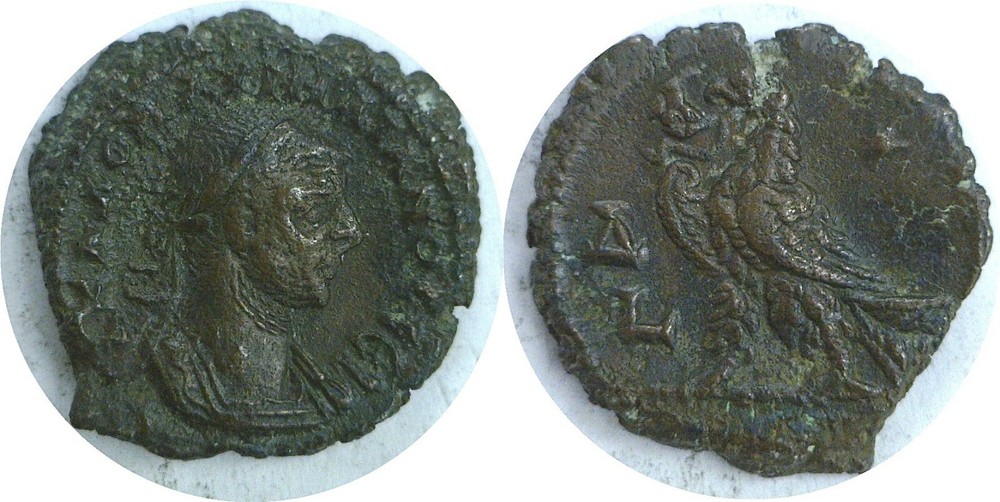 270-275 AD Roman Imperial Aurelian Alexandria Eagle Billon Tetradrachm