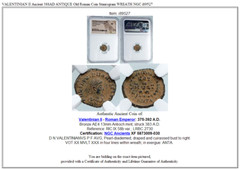 VALENTINIAN II Ancient 388AD ANTIQUE Old Roman Coin Staurogram WREATH NGC i89527