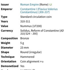 Emperor Constantine The Great Genuine Ancient Roman Coin 306-337AD Sol Invictus