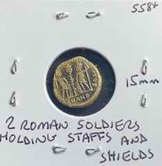 Ancient Roman Coin Emperor Constantine II 330-336AD 2 Soldiers Gloria Exercitas