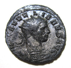 AURELIAN. SILVERED ANTONINIANUS, MILAN MINT 270-275 AD. SOL REVERSE.