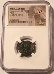 Roman Empire Antioch Augustus 27 BC – AD 14 AE19 VF NGC