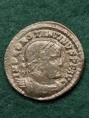 Nice Ancient Roman Bronze Coin — Constantine I , Portrait & SOL, 21mm, 2.9gr