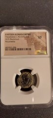 THEODOSIUS I THE GREAT, 379- 395 AD. ROMAN COIN,EMPEROR REVERSE GLOBE SPEAR