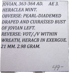 JOVIAN. 363-364 AD. AE 3. HERAKLEA MINT. WREATH REVERSE.