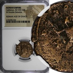 ROMAN.Gallienus AD 253-268 BI Double-Denarius / Rev. Mars NGC (026)