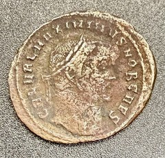 ROMAN EMPIRE: MAXIMINUS II, AE FOLLIS (310-313 AD), ALEXANDRIA, “GENIO CAESARIS”