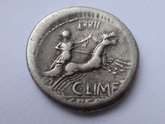 P. Crepusius, C. Limetanus and L. Censorinus. Denarius 82, AR 3.77g/ 19mm. 26R