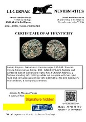 *Lucernae* Gallienus Antoninianus FORTVNA REDVX . Ç (218) Rome mint 265 A.D.