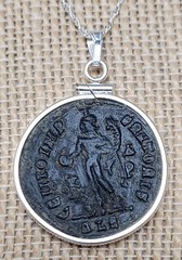 Authentic Ancient Coin Roman Emperor Licinius Sterling Silver Necklace with COA