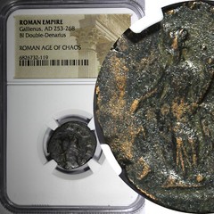 ROMAN.Gallienus AD 253-268 BI Double-Denarius / Uberitas Agricultural NGC (19)