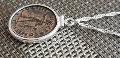 First Christian Roman Emperor Constantine the Great Coin Solid Silver Necklace