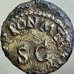 2000 Year Old Ancient Roman Coin 41-54AD Claudius I Quadrans 3 Leg Modius