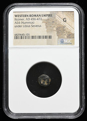Ricimer, under Libius Severus, AD 457-472. Æ Nummus. NGC G, Extremely rare