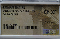 LUCIUS VERUS, AD 161-169, AR DENARIUS, NGC CERTIFIED, (307)