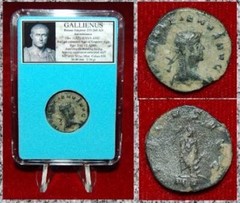 Ancient Roman Empire Coin Of GALLIENUS PAX Holding Olive Branch And Sceptre